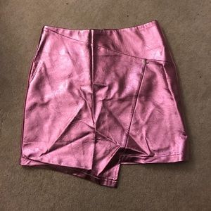 pink metallic envelope skirt